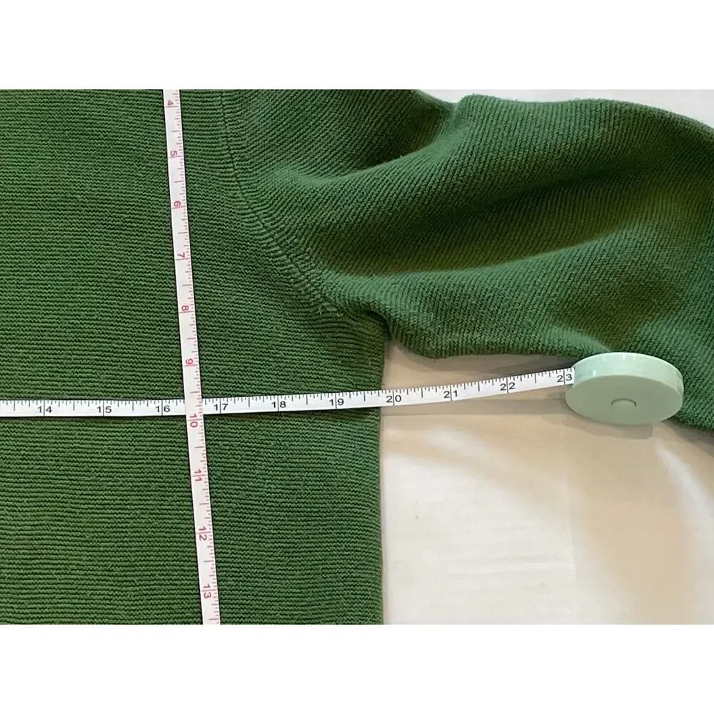 Talbots Dark Green Long Sleeve V-Neck Sweater, Cotton, Size M